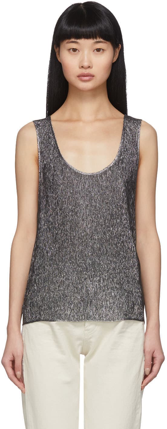 Saint Laurent silver jersey look